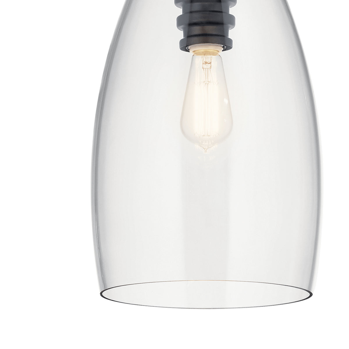 KICHLER 43090BK Lakum 1 Light Pendant Classic Black