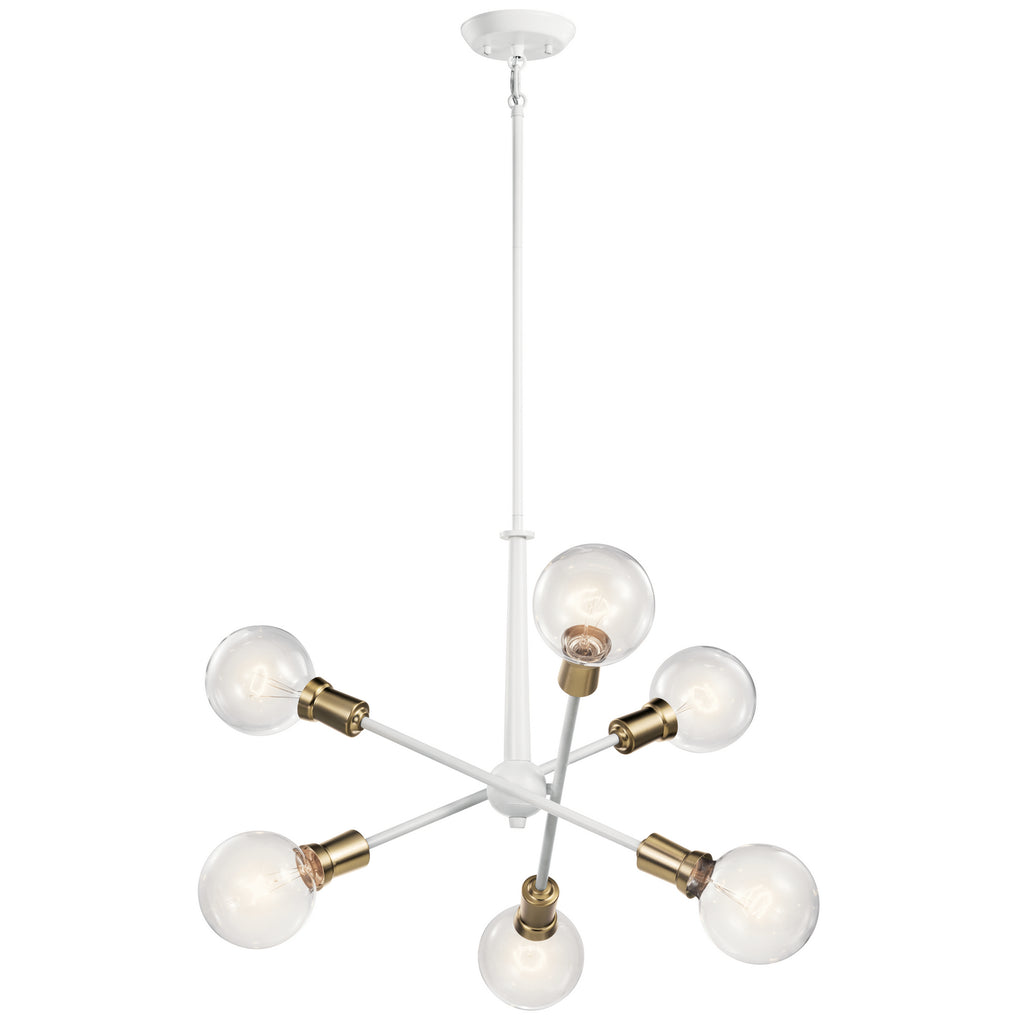 KICHLER 43095WH Armstrong 6 Light Chandelier White