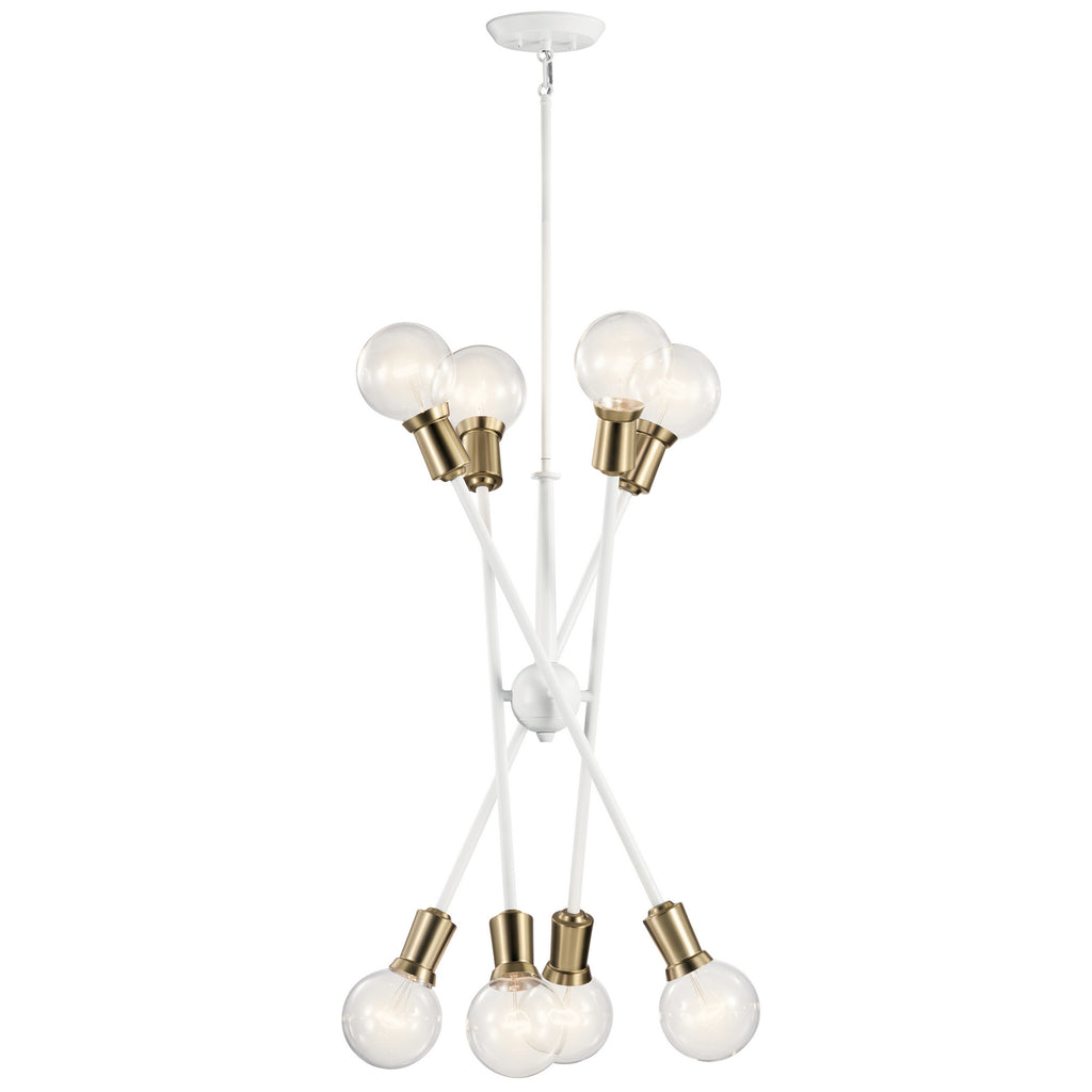 KICHLER 43118WH Armstrong 26" 8 Light Chandelier White