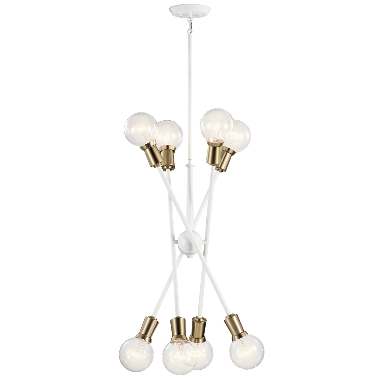KICHLER 43118WH Armstrong 26" 8 Light Chandelier White