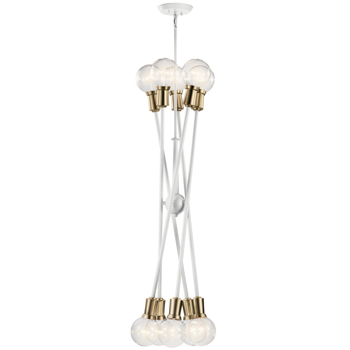 KICHLER 43119WH Armstrong 10 Light Chandelier White