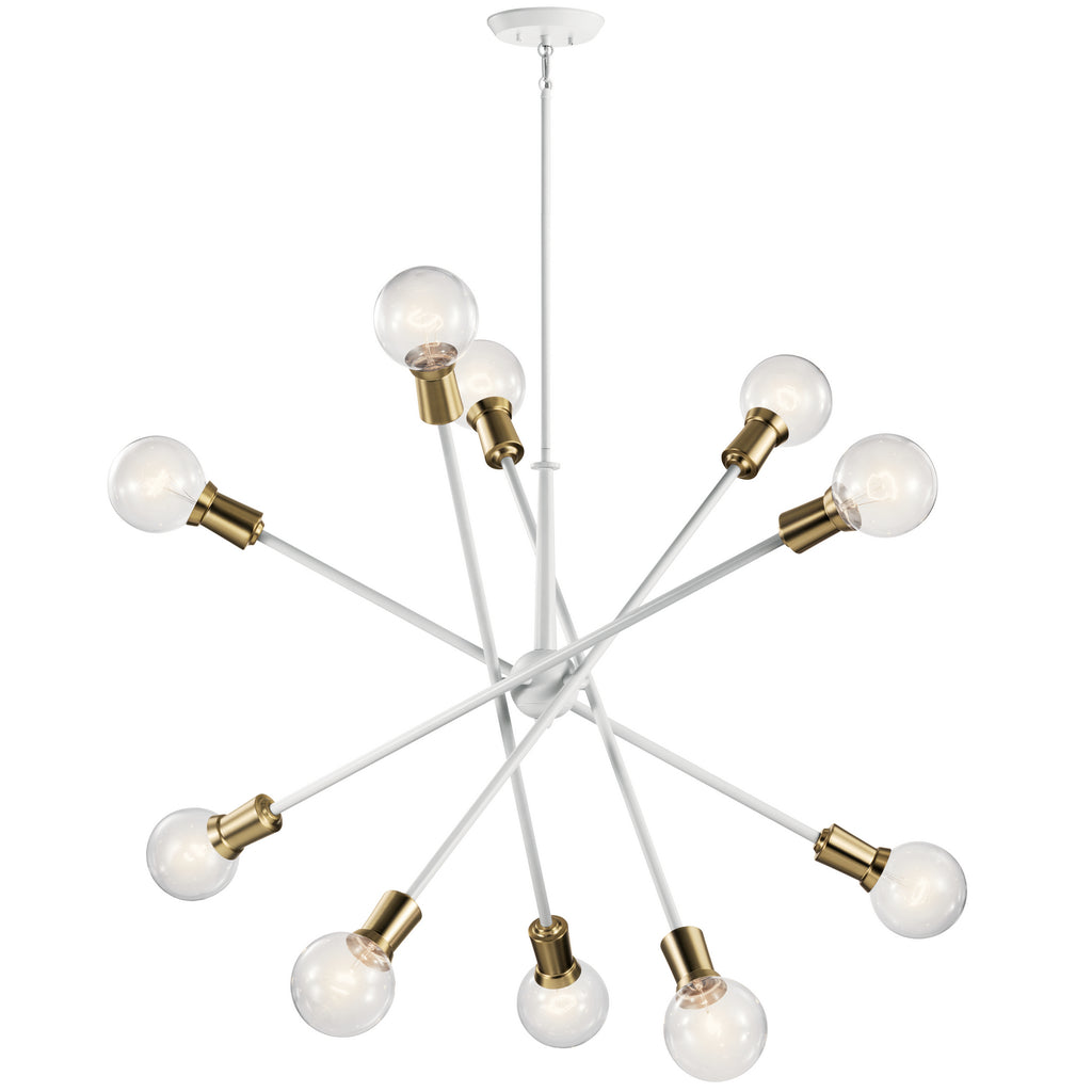 KICHLER 43119WH Armstrong 10 Light Chandelier White