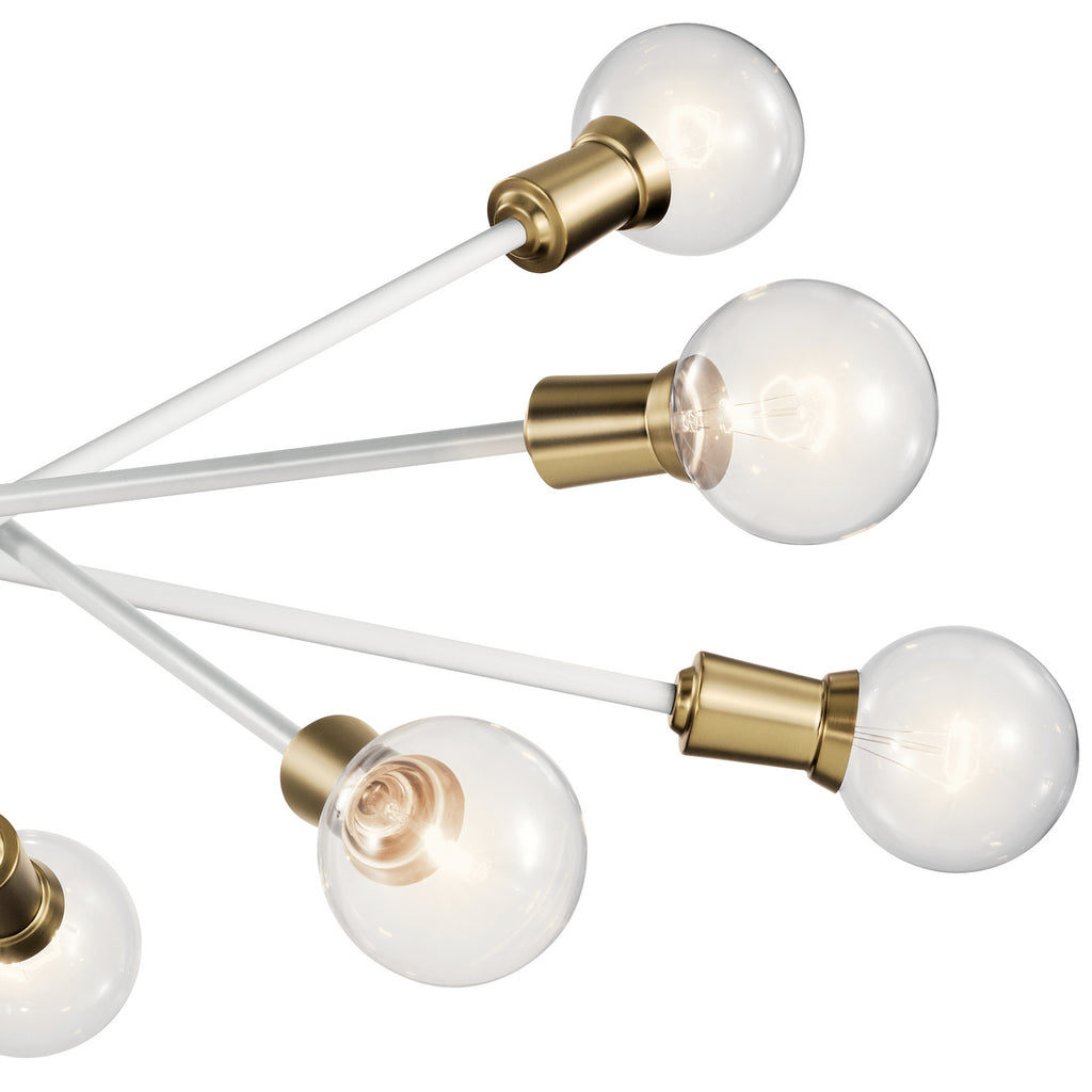 KICHLER 43119WH Armstrong 10 Light Chandelier White