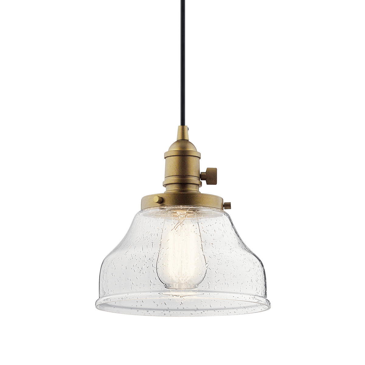 KICHLER 43850NBR Avery 1 Light Bell Mini Pendant Natural Brass