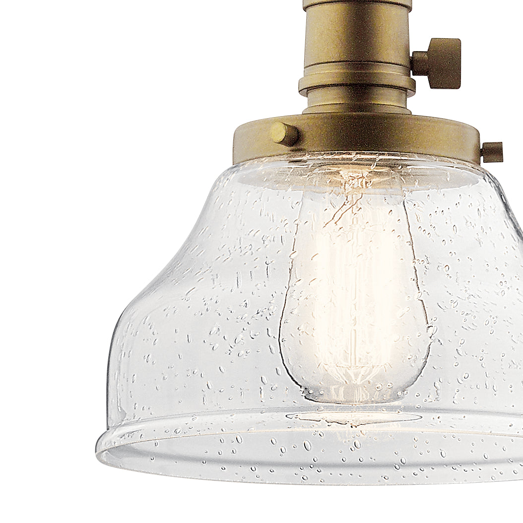 KICHLER 43850NBR Avery 1 Light Bell Mini Pendant Natural Brass
