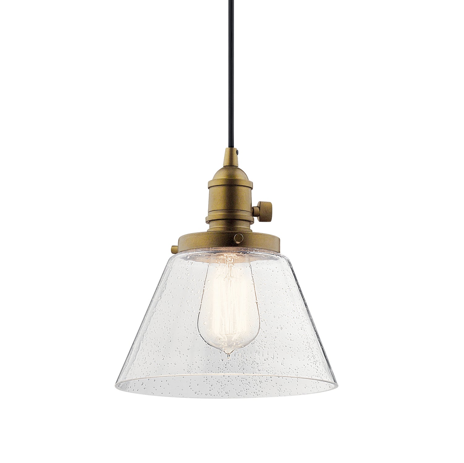 KICHLER 43851NBR Avery 1 Light Cone Mini Pendant Natural Brass