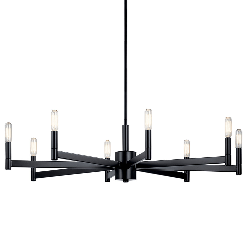 KICHLER 43857BK Erzo 8 Light Chandelier Black