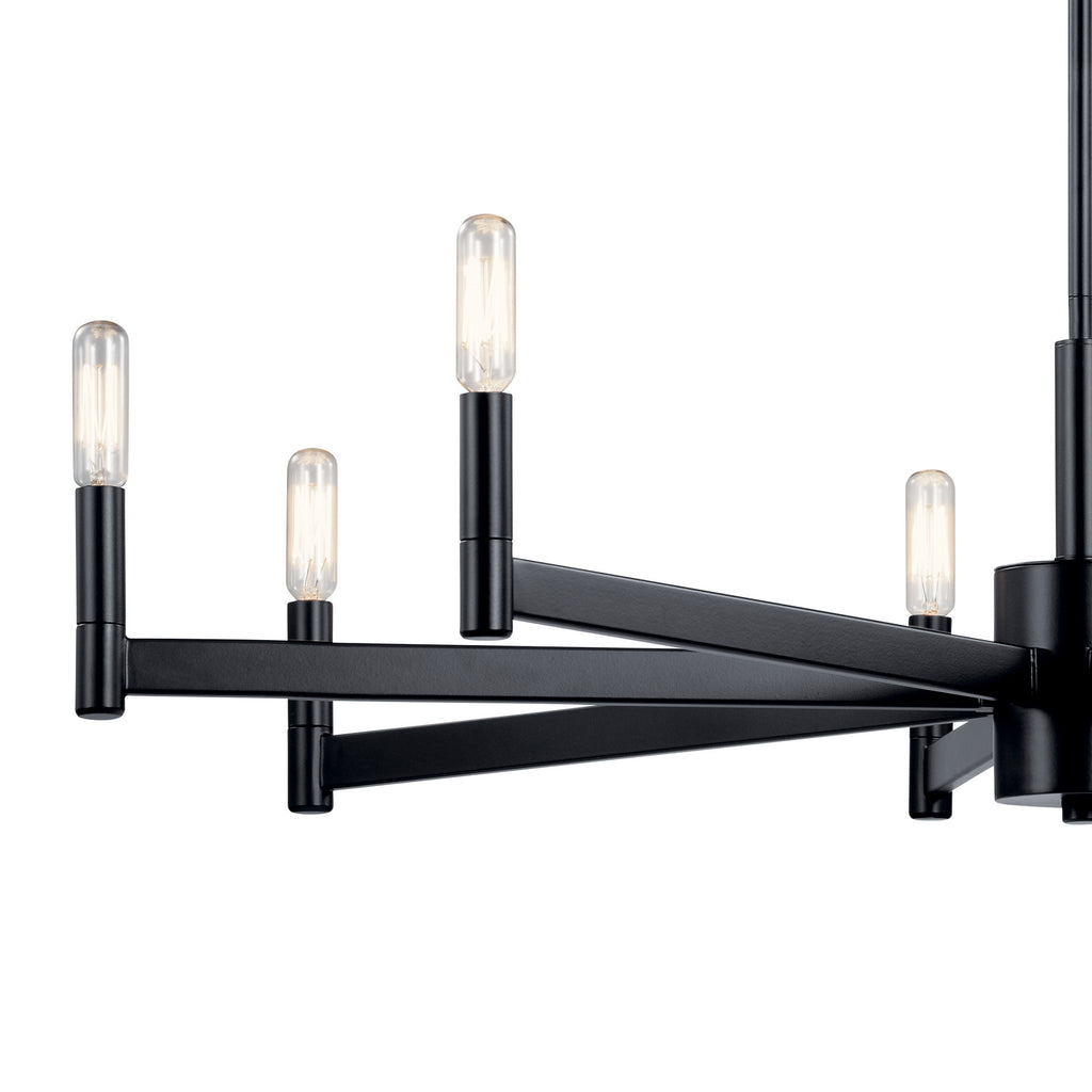 KICHLER 43857BK Erzo 8 Light Chandelier Black