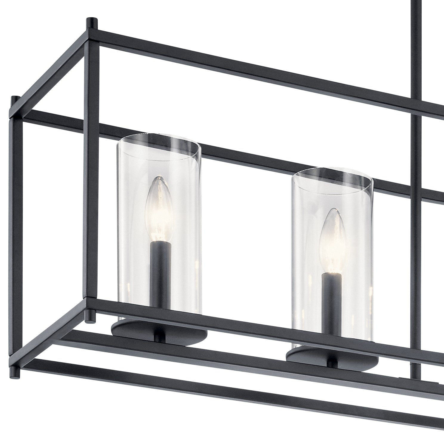 KICHLER 43995BK Crosby 5 Light Linear Chandelier Black
