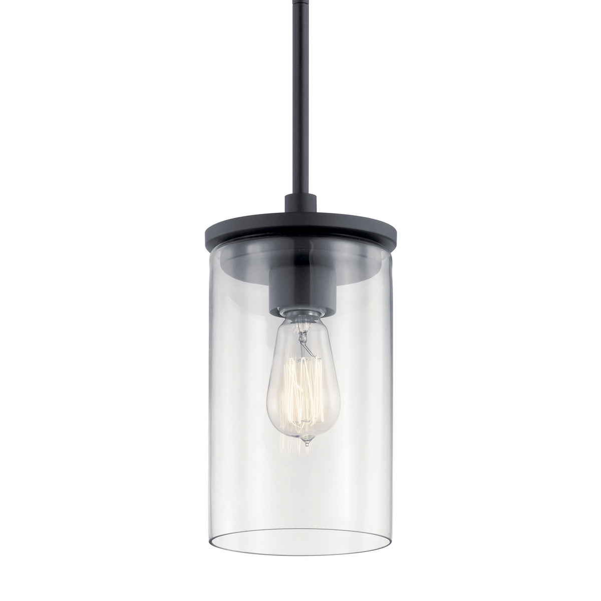 KICHLER 43996BK Crosby 1 Light Mini Pendant Black