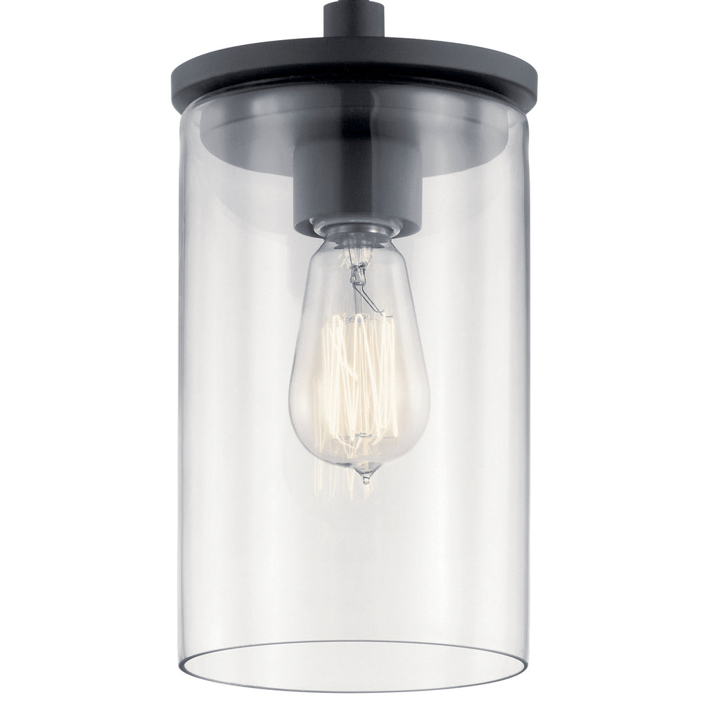 KICHLER 43996BK Crosby 1 Light Mini Pendant Black