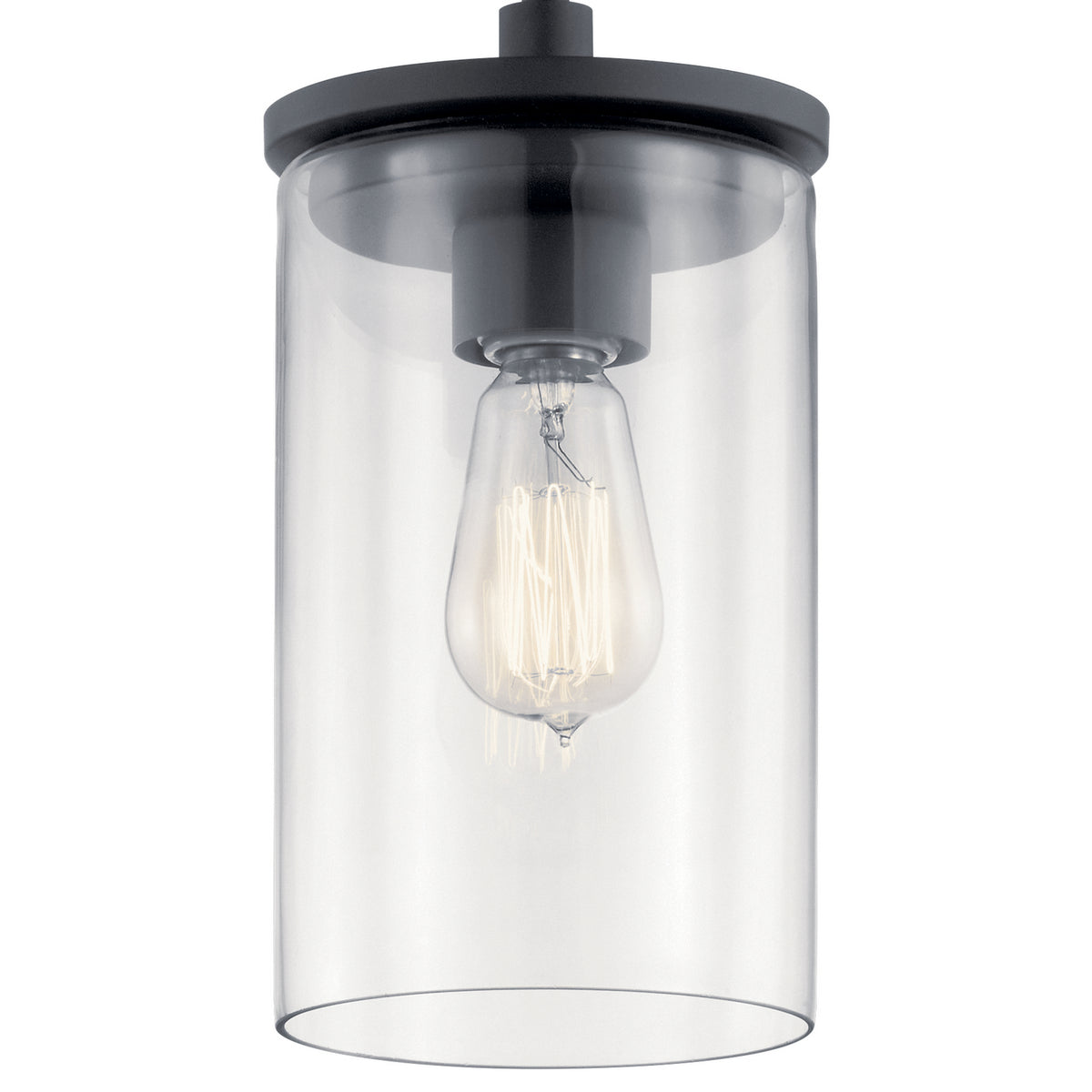 KICHLER 43996BK Crosby 1 Light Mini Pendant Black