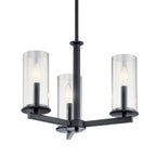 KICHLER 43997BK Crosby 3 Light Convertible Chandelier Black