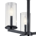 KICHLER 43997BK Crosby 3 Light Convertible Chandelier Black