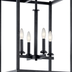 KICHLER 43998BK Crosby 4 Light Foyer Pendant Black