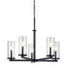 KICHLER 43999BK Crosby 5 Light Chandelier Black