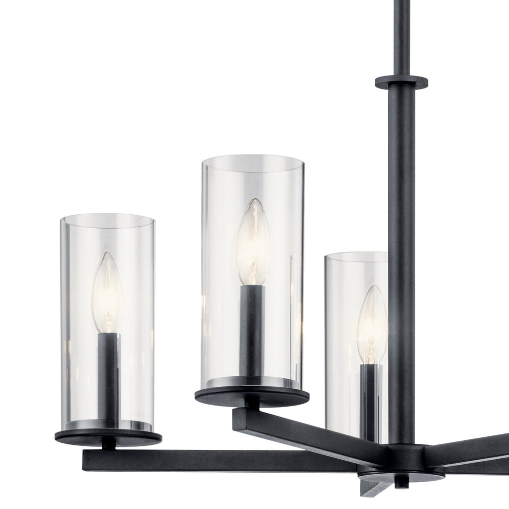 KICHLER 43999BK Crosby 5 Light Chandelier Black