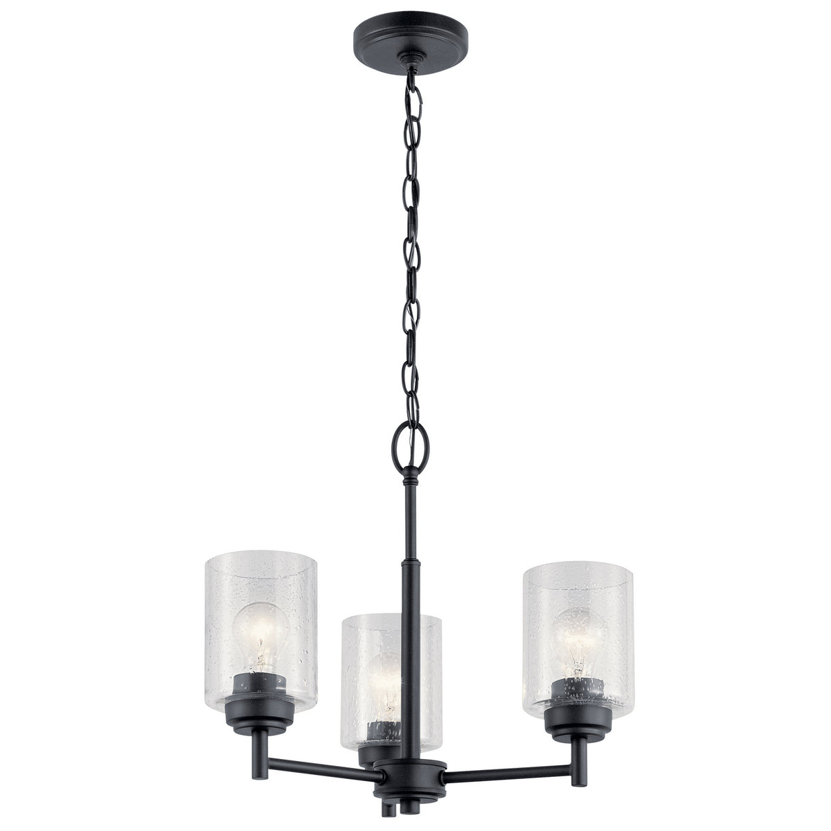 KICHLER 44029BK Winslow 3 Light Mini Chandelier Black
