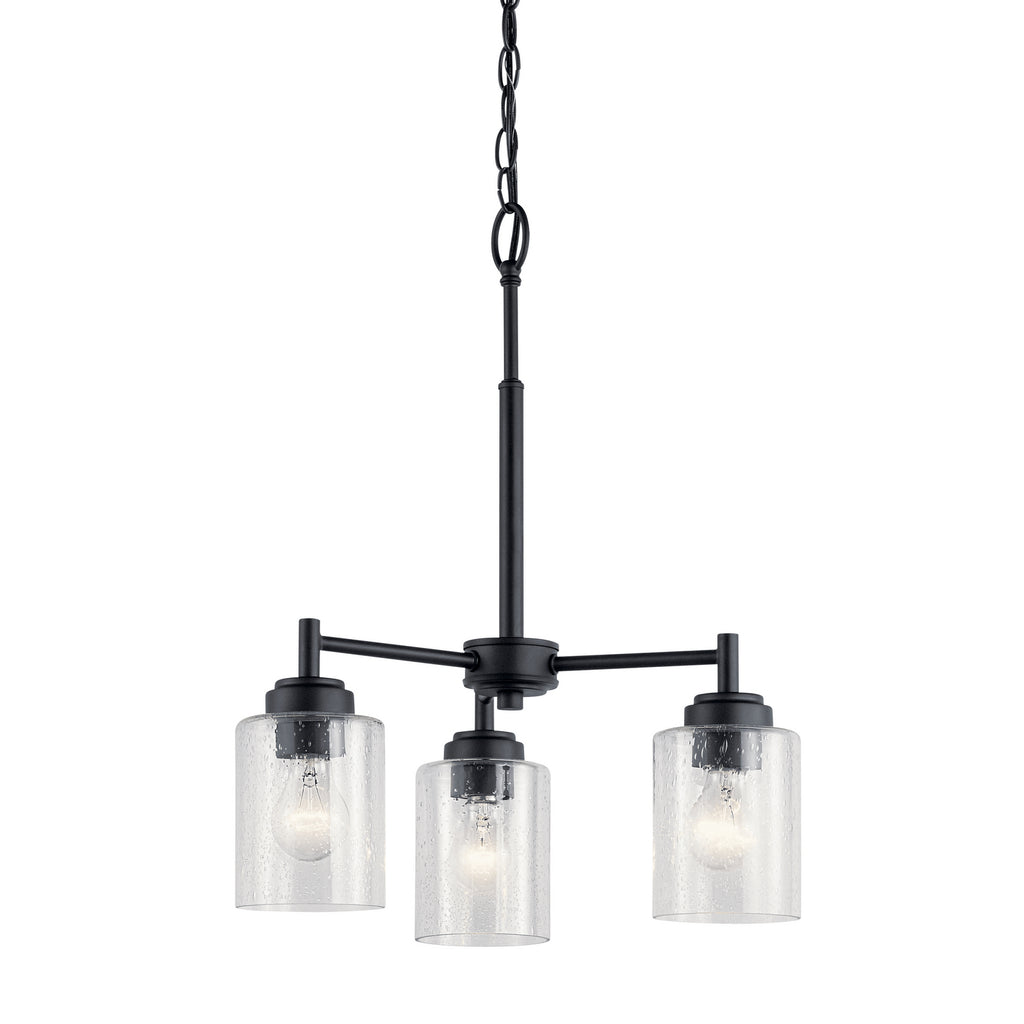 KICHLER 44029BK Winslow 3 Light Mini Chandelier Black