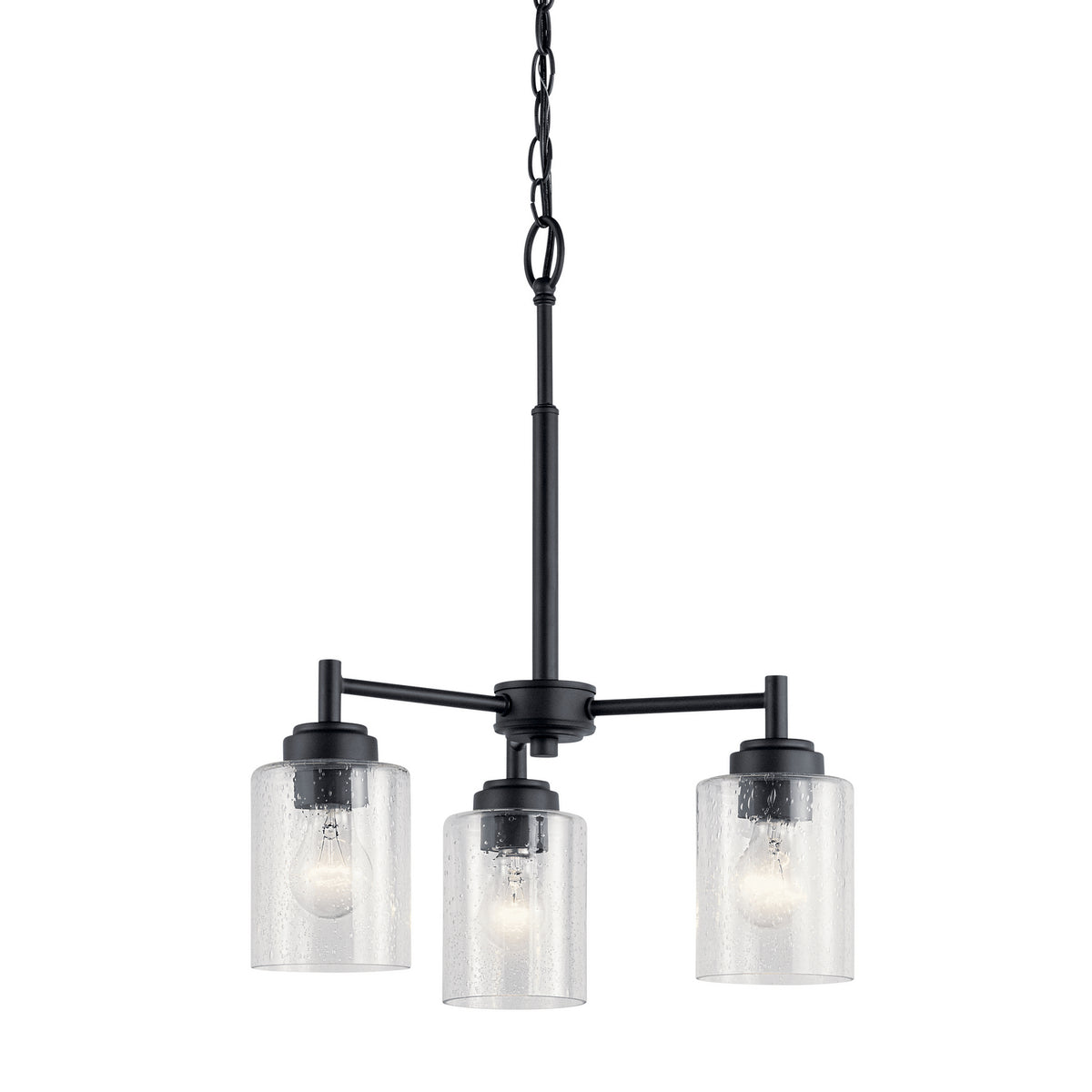 KICHLER 44029BK Winslow 3 Light Mini Chandelier Black