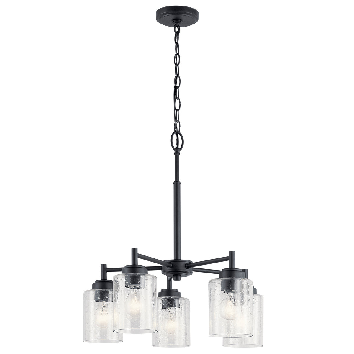 KICHLER 44030BK Winslow 5 Light Chandelier Black