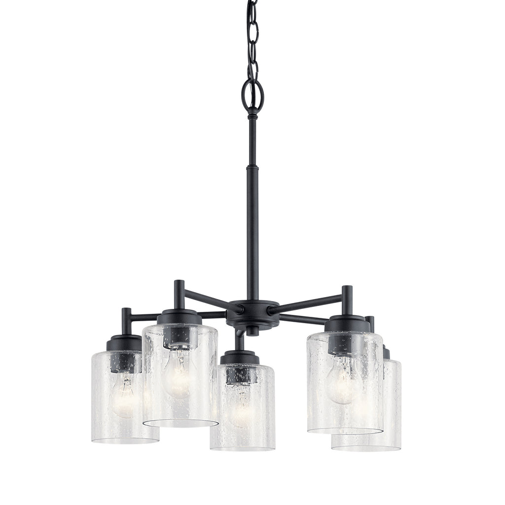 KICHLER 44030BK Winslow 5 Light Chandelier Black
