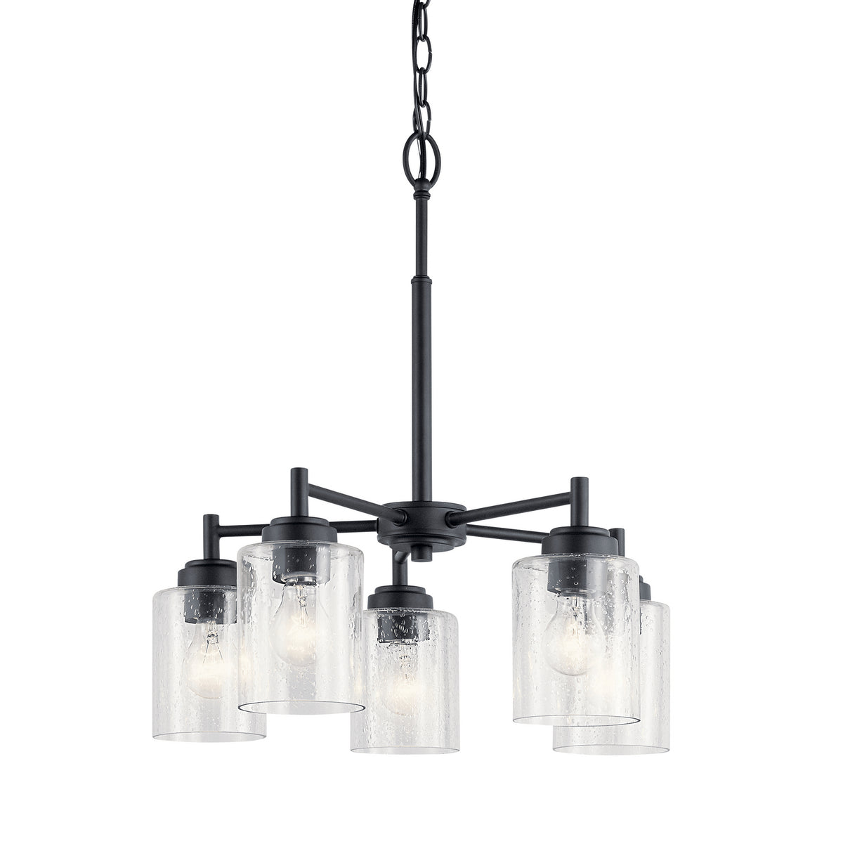 KICHLER 44030BK Winslow 5 Light Chandelier Black
