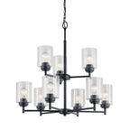 KICHLER 44031BK Winslow 9 Light Chandelier Black