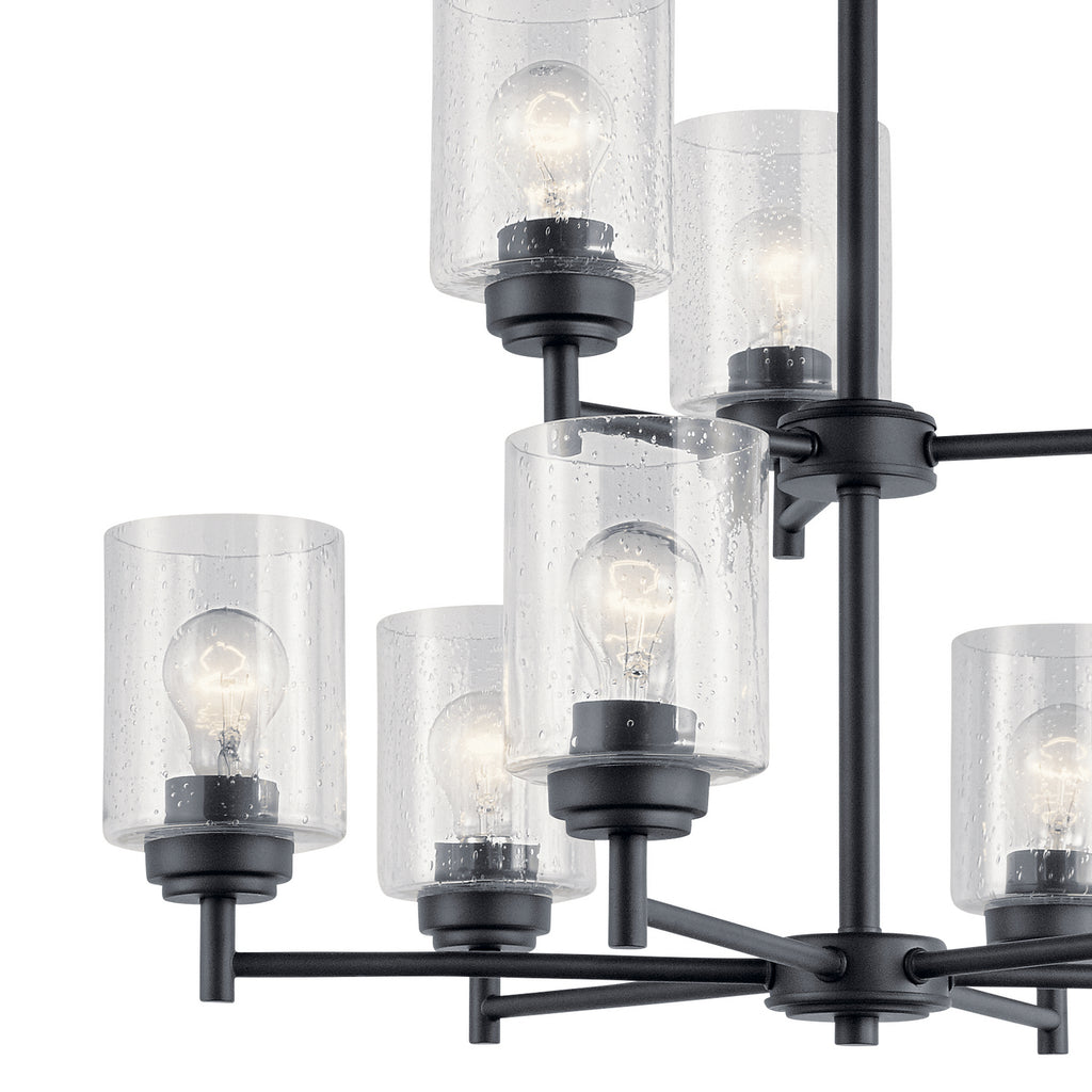 KICHLER 44031BK Winslow 9 Light Chandelier Black