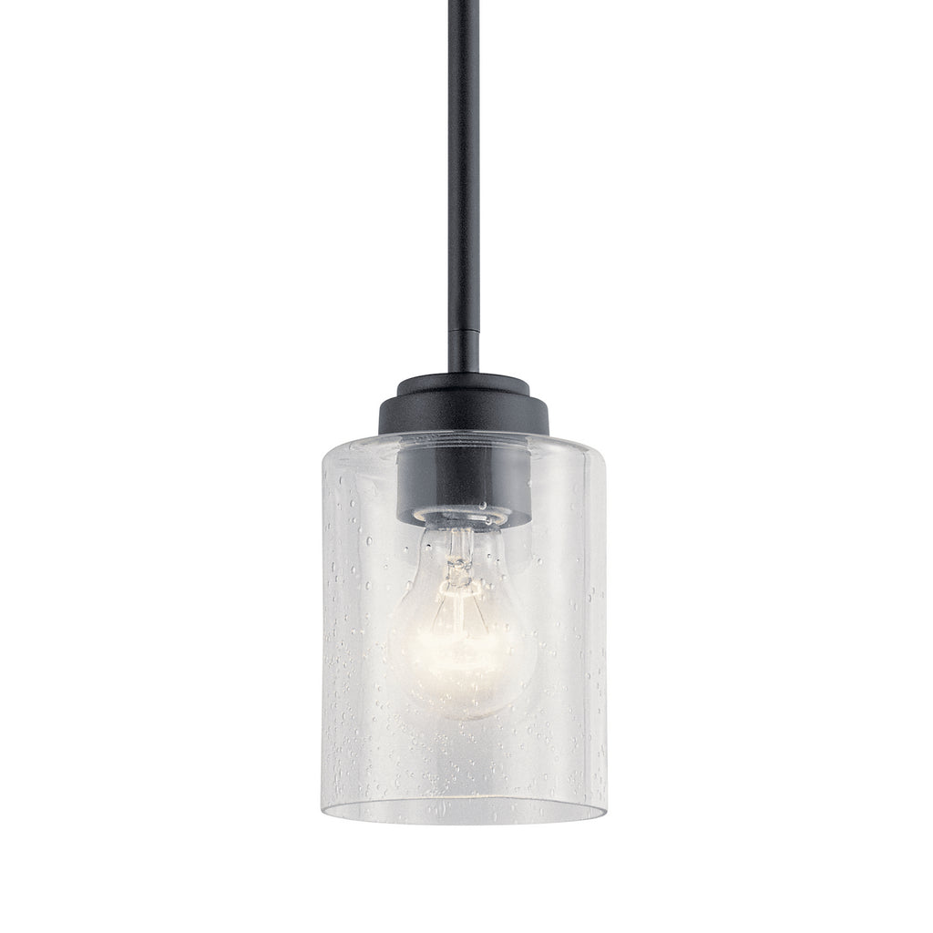 KICHLER 44032BK Winslow 1 Light Mini Pendant Black
