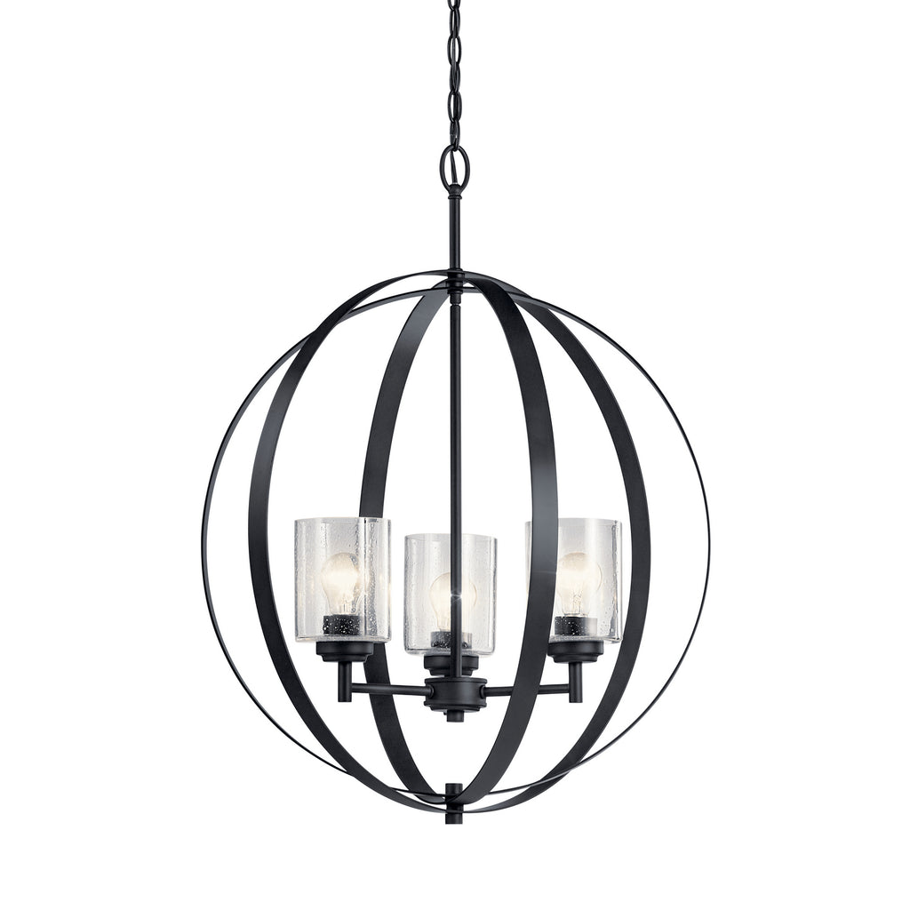 KICHLER 44034BK Winslow 3 Light Chandelier Black