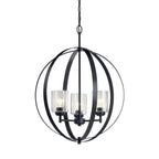 KICHLER 44034BK Winslow 3 Light Chandelier Black
