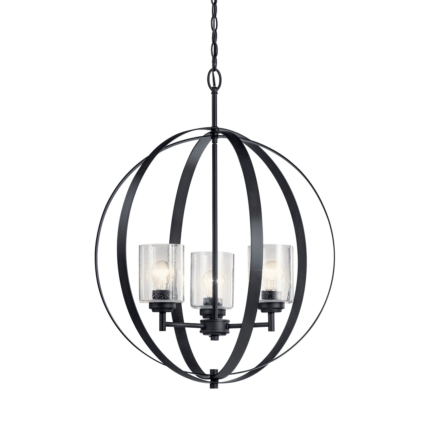 KICHLER 44034BK Winslow 3 Light Chandelier Black