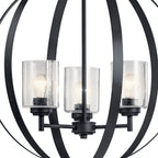 KICHLER 44034BK Winslow 3 Light Chandelier Black