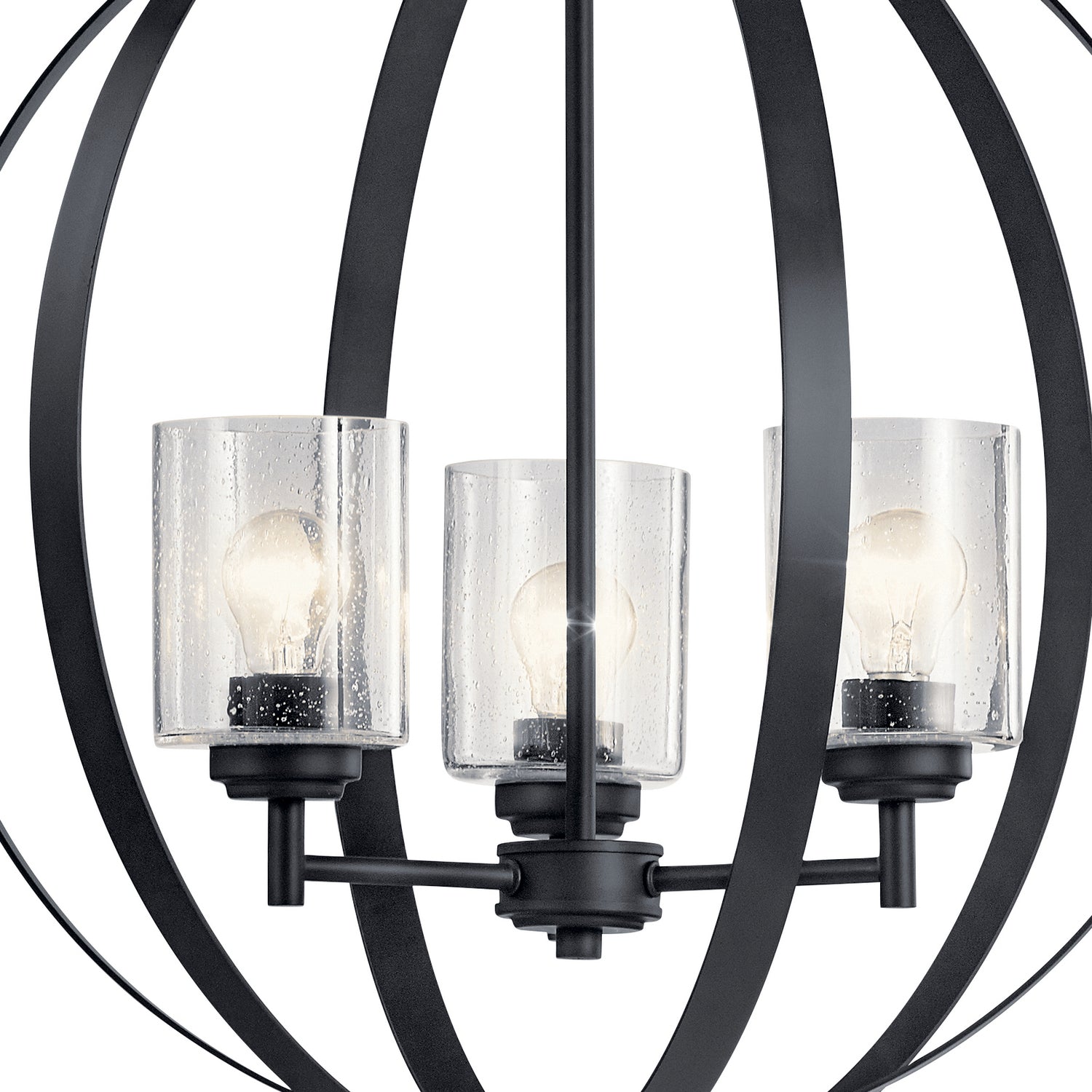 KICHLER 44034BK Winslow 3 Light Chandelier Black