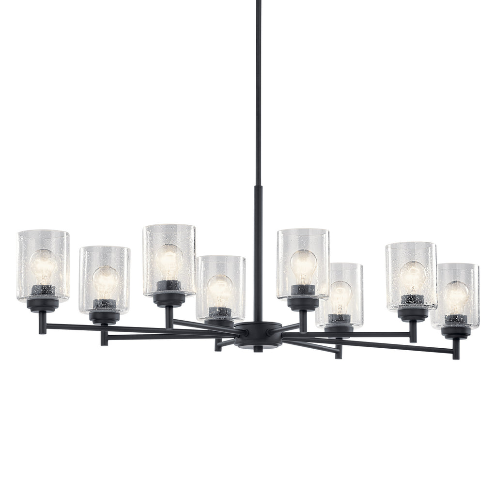 KICHLER 44035BK Winslow 8 Light Chandelier Black