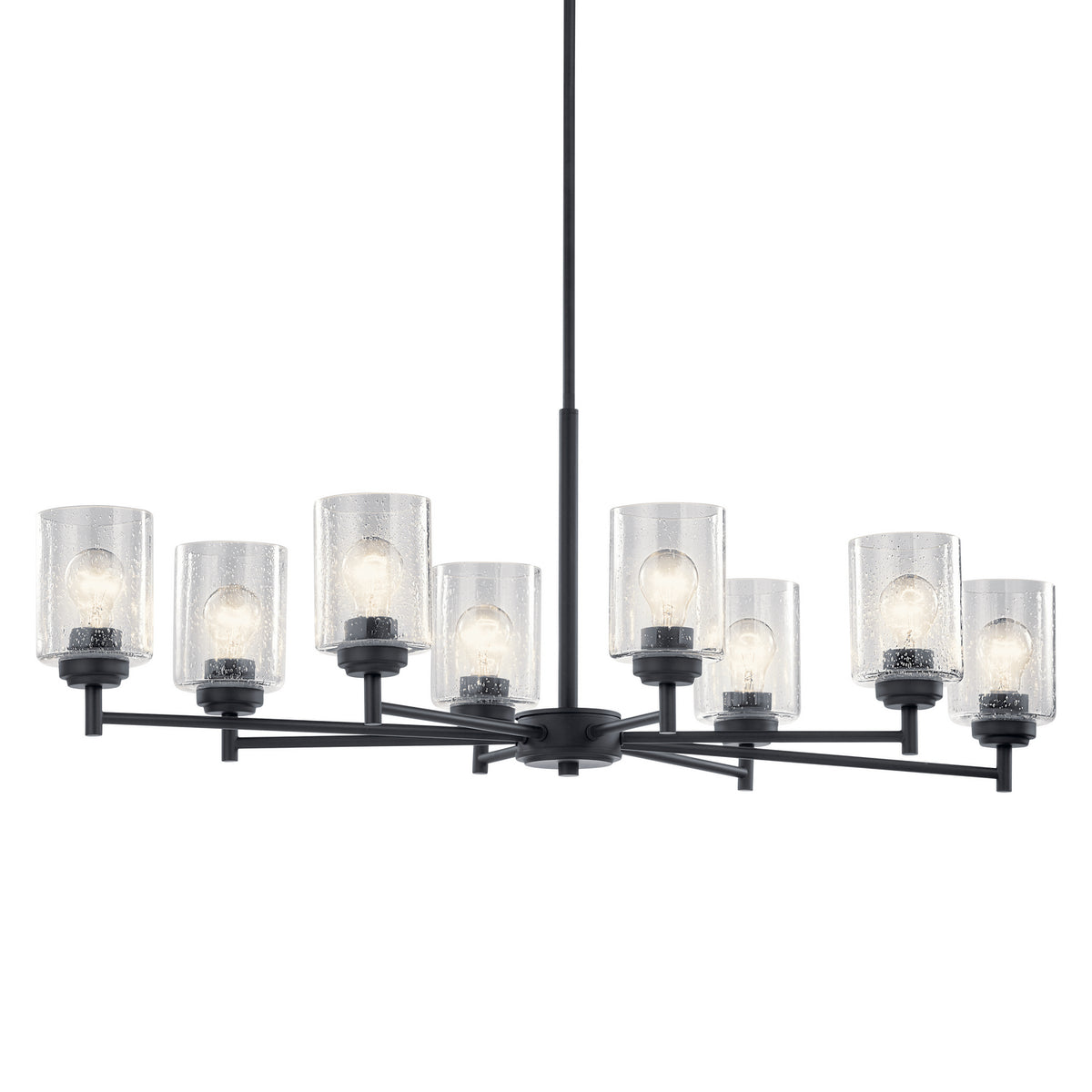 KICHLER 44035BK Winslow 8 Light Chandelier Black
