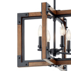 KICHLER 44046AUB Marimount 14" 4 Light Convertible Chandelier/Semi Flush With Clear Glass In Auburn Stained
