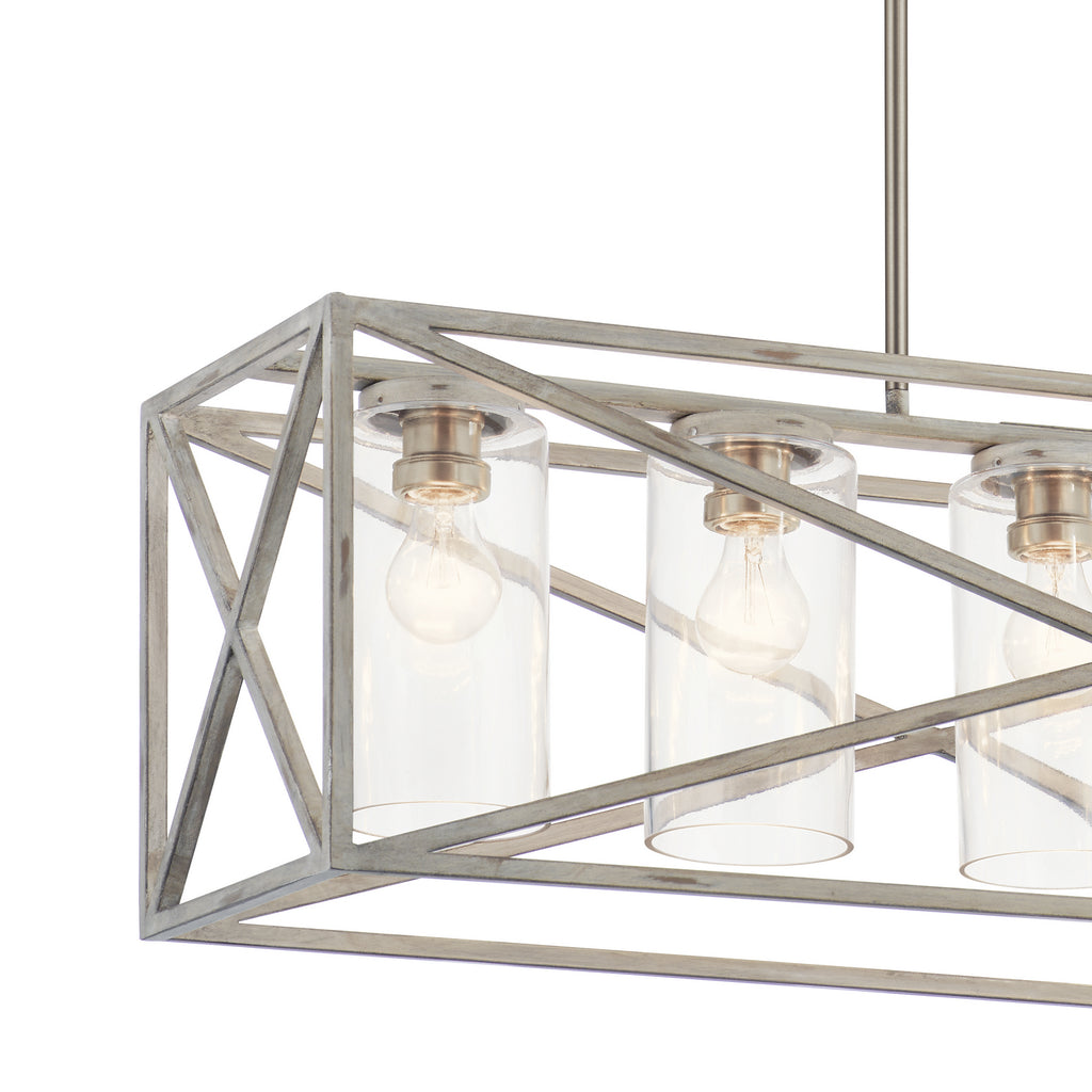 KICHLER 44081DAW Moorgate 5 Light Linear Chandelier Distressed Antique White