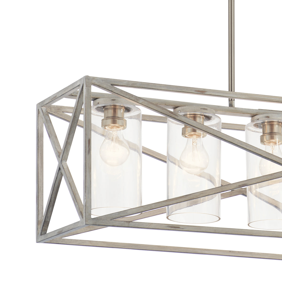 KICHLER 44081DAW Moorgate 5 Light Linear Chandelier Distressed Antique White