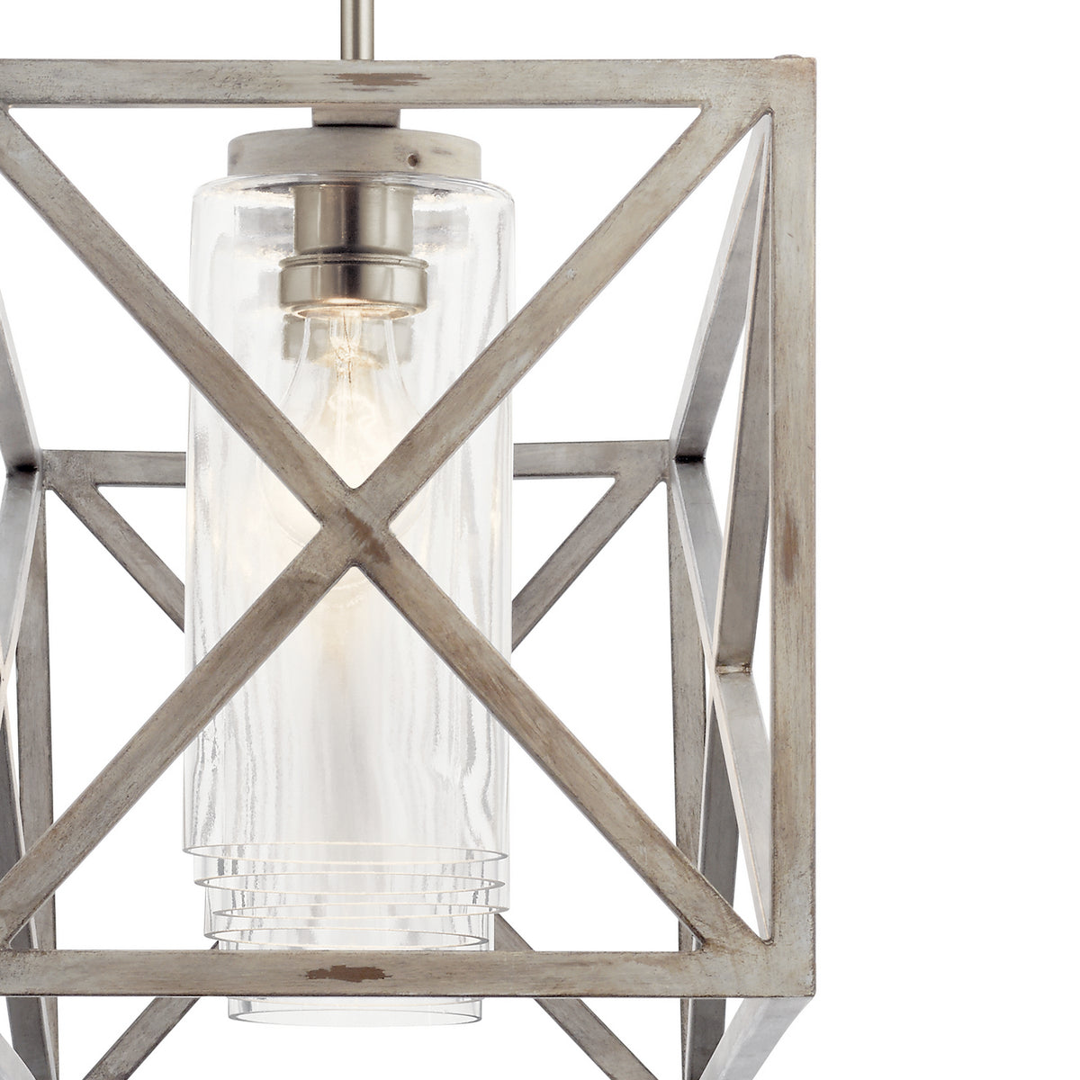 KICHLER 44082DAW Moorgate 7 Light Linear Chandelier Distressed Antique White