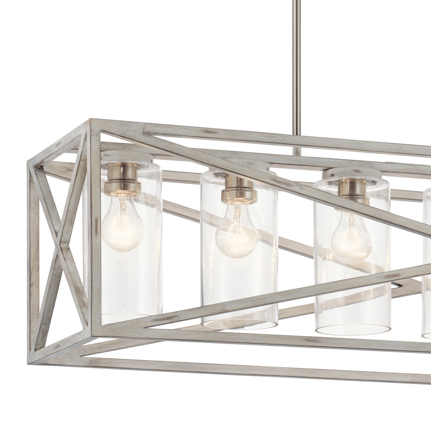 KICHLER 44082DAW Moorgate 7 Light Linear Chandelier Distressed Antique White
