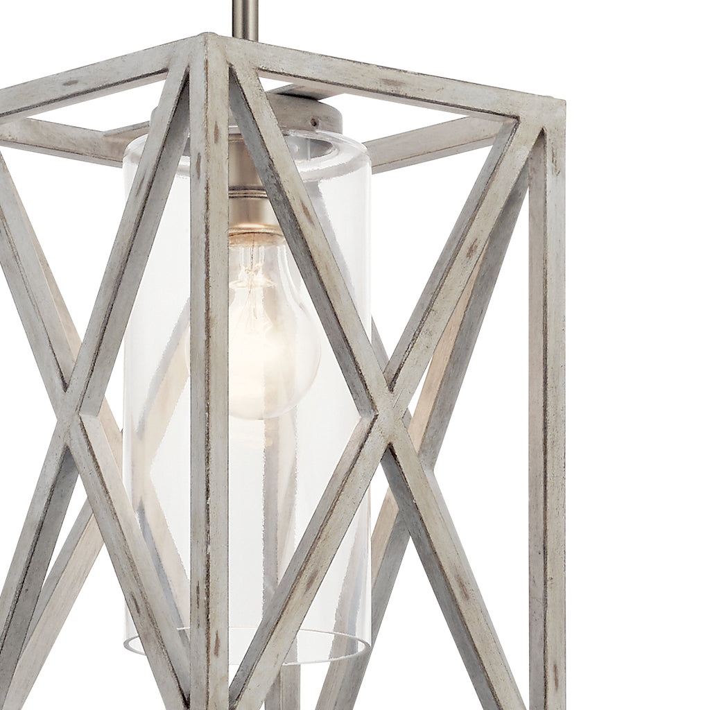 KICHLER 44083DAW Moorgate 1 Light Mini Pendant Distressed Antique White