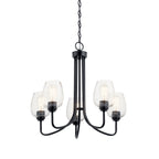 KICHLER 44377BKCS Valserrano 5 Light Chandelier Seeded Glass Black
