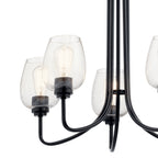 KICHLER 44377BKCS Valserrano 5 Light Chandelier Seeded Glass Black