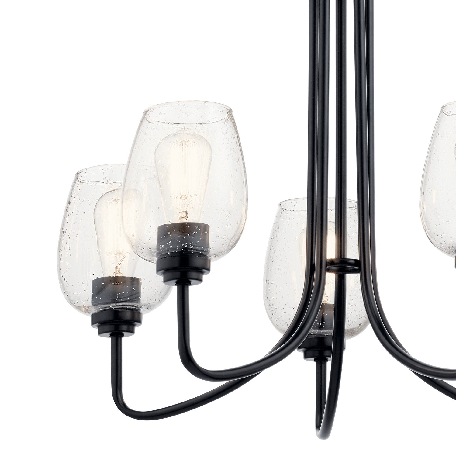 KICHLER 44377BKCS Valserrano 5 Light Chandelier Seeded Glass Black