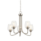 KICHLER 44377NICS Valserrano 5 Light Chandelier Seeded Glass Brushed Nickel