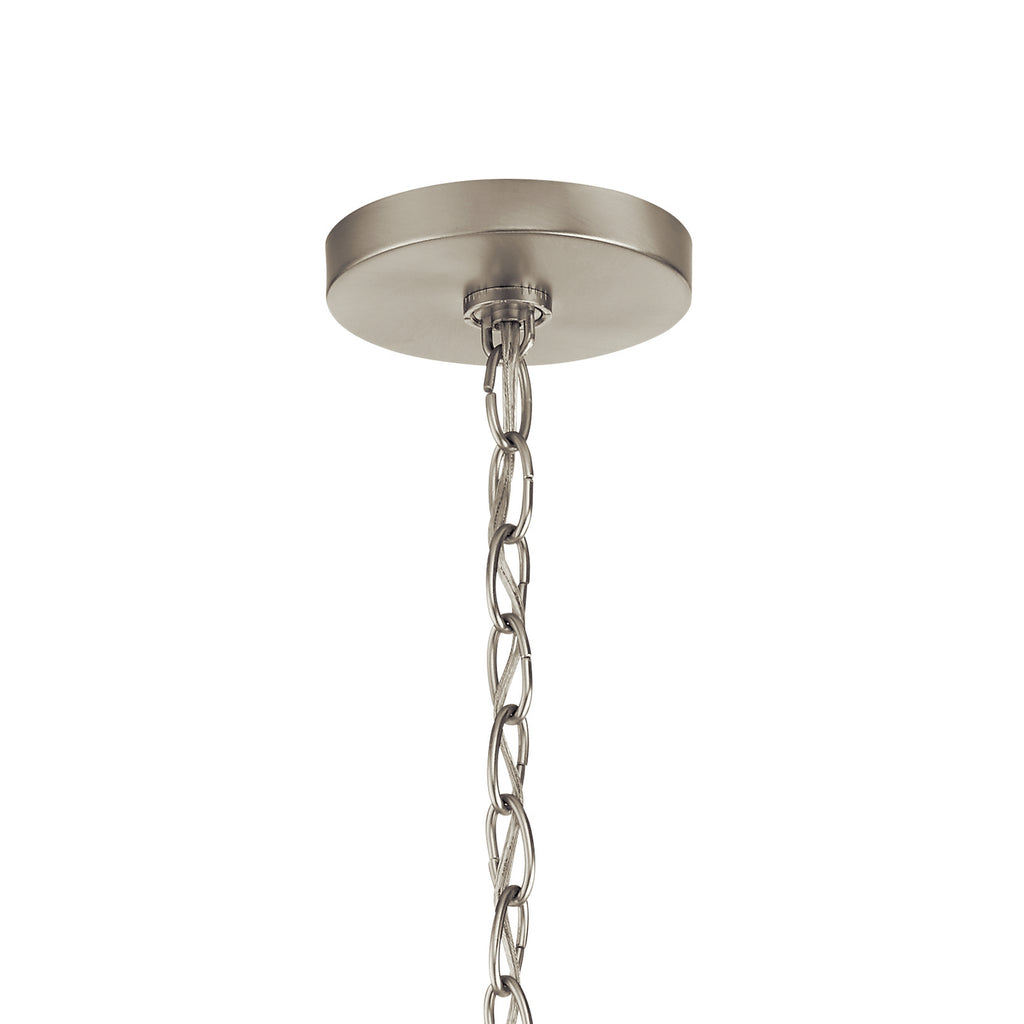 KICHLER 44377NICS Valserrano 5 Light Chandelier Seeded Glass Brushed Nickel