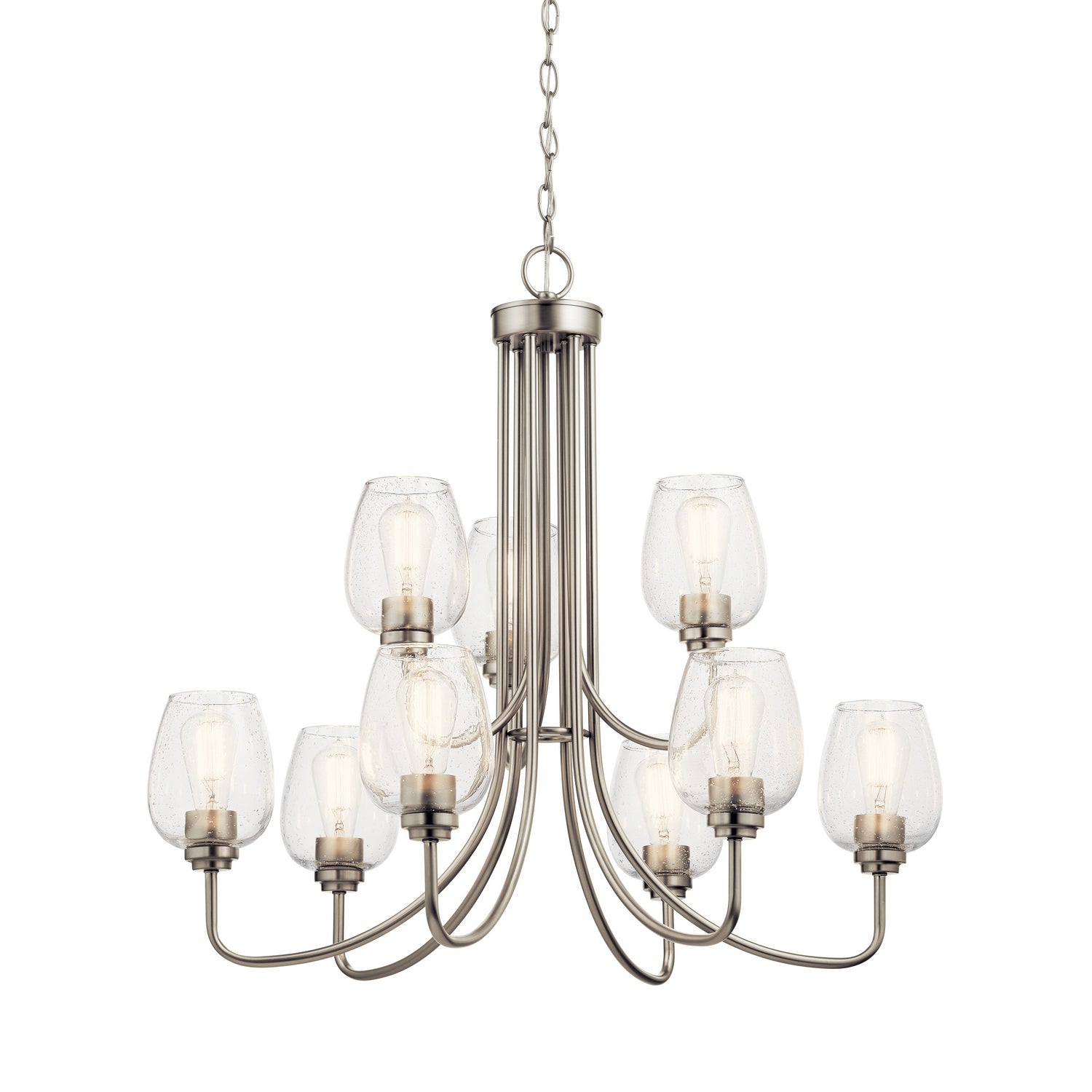 KICHLER 44378NICS Valserrano 9 Light Chandelier Brushed Nickel