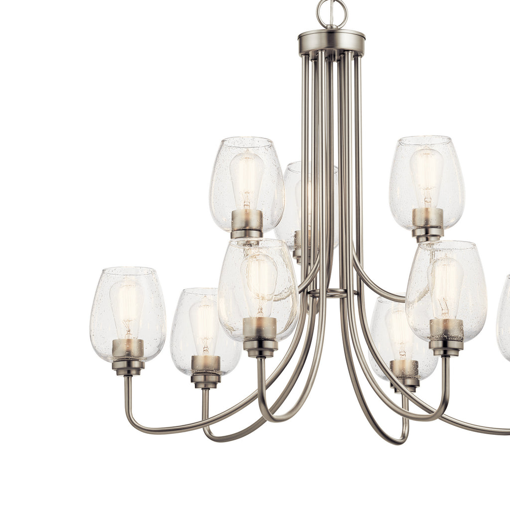 KICHLER 44378NICS Valserrano 9 Light Chandelier Brushed Nickel